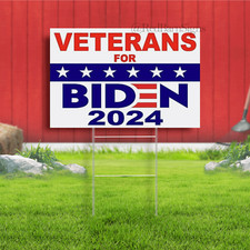 Veterans for BIDEN 2024 JOE BIDEN Yard Sign Road with Stand LAWN SIGN