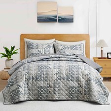 3 PCS Coverlet Set Digital Printing Pattern Bedspread Set All Season