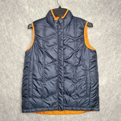 REI Boys Goose Down Reversible PUFFER VEST Size XL 18 Blue Orange Zip Front - Picture 1 of 12