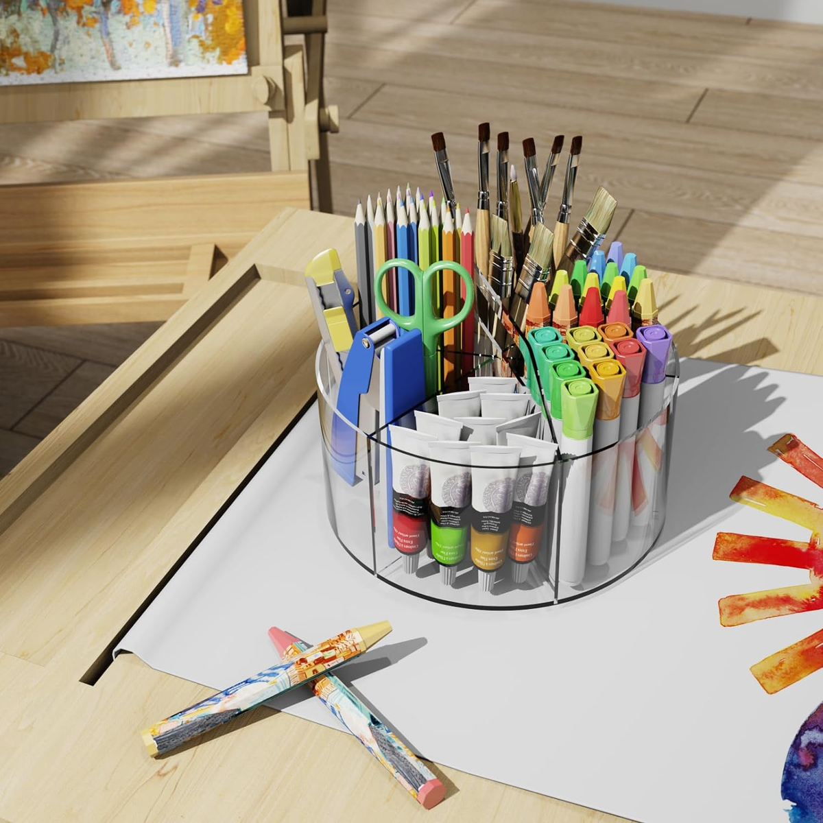 Al-Baari Bureau-organizer Potlood-pennenhouder Voor Bureau 360 Graden Draaibare Bureau Organizers Desktop Opslag Briefpapier Organizer Perfecte Kantoororganizer Geschikt Voor Potloden Gekleurde Pennen Diverse