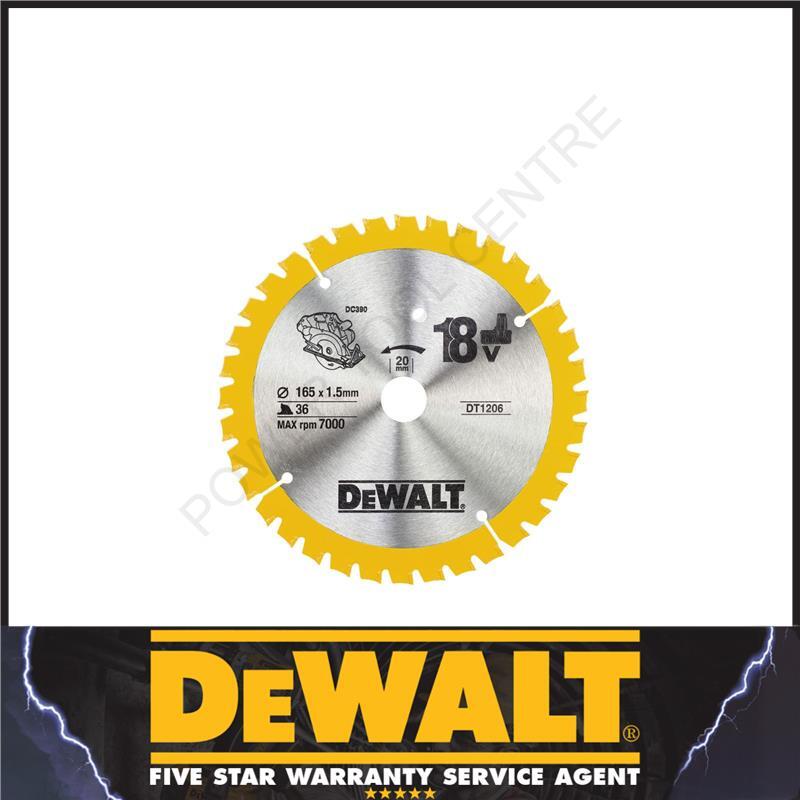 DeWalt Circular Mitre Saw Blade 165mm x 36 Teeth x 20mm Skil 140 1854