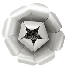 Mega Crafts - 16" Handmade Paper Pedal Flower - Metallic Silver, 1PC