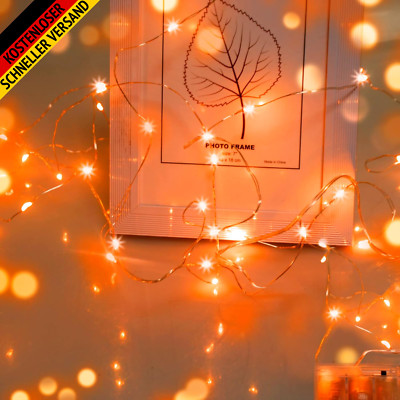 Cshare Halloween Deko Lichterkette, Herbst Lichterkette, 16.4Ft/5M 50Leds Orange