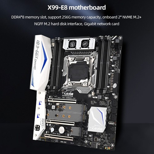 X99-E8I WIFIBluetoothCompatible Interface MainBoard Gigabit Network Card 8 Sound