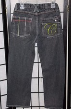COOGI Girls Size 7X Black Embellished Jeans Pants Adjustable Waist