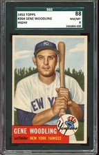 1953 Topps Baseball #264 Gene Woodling SGC 8