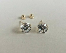 3 CARATS SIMULATED DIAMOND STUD EARRINGS 14K ...