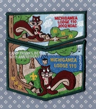 NOAC 2002 - Michigamea 110  - Mint - 2-Piece  Camp Franks  80th Ann.