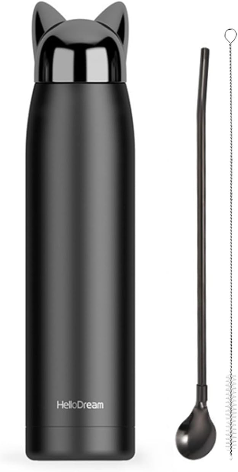 11.2Oz/17Oz Cat Tumbler Cute Cat Thermos Mug with Pourable Stopper Leak-Proof St