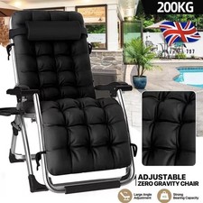 Zero Gravity Reclining Garden Chair Folding Sun Lounger Adjustable