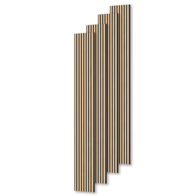 0.9 In. X 1.05 Ft. X 7.87 Ft. White Oak Acoustic/Sound Absorb 3D Overlapping Woo