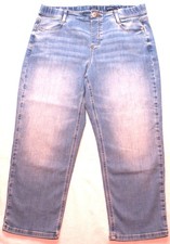 J. Jill Denim Jeans High-Rise Straight-Leg Crop Blue Denim Pants, 12P 32X23 