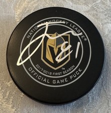 Jonathan Marchessault Autographed Signed NHL Game Puck Vegas Knights Beckett COA