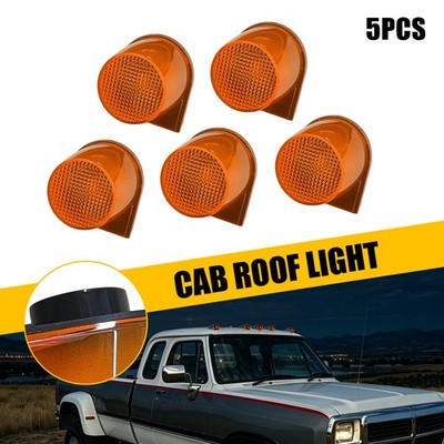 5x Amber Full LED Roof Cab Clearance Lamps Lenses For 1984-93 Dodge D/W Pickup