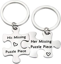 Puzzle Piece Keychain Set Couple Gift for Boyfriend Husband Wife