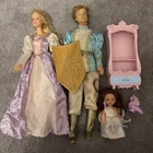 Vintage Mattel Barbie As Rapunzel, Prince, Melody as Angel, and Furniture-Read