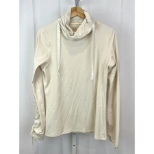 G. Label Goop  Size M Cinch Turtleneck Top Long Sleeve Stretch Nylon Ivory