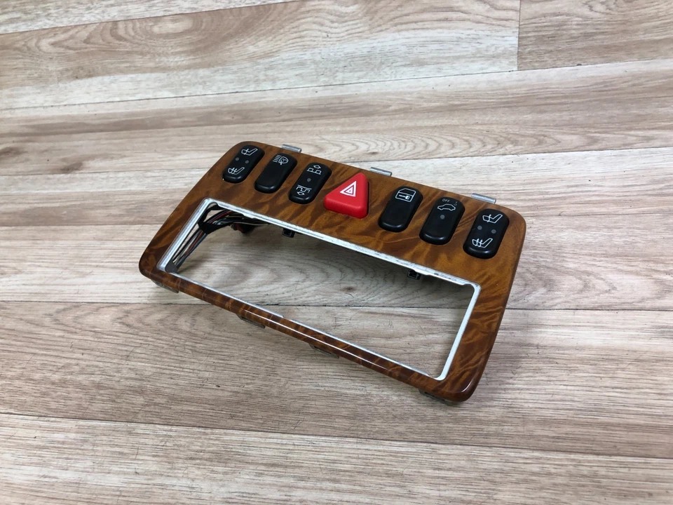 MERCEDES BENZ OEM CLK320 CLK430 CLK55 INTERRUPTOR DE CONTROL DE CLIMA DELANTERO AC PANEL DE MADERA Foto 2 de 4