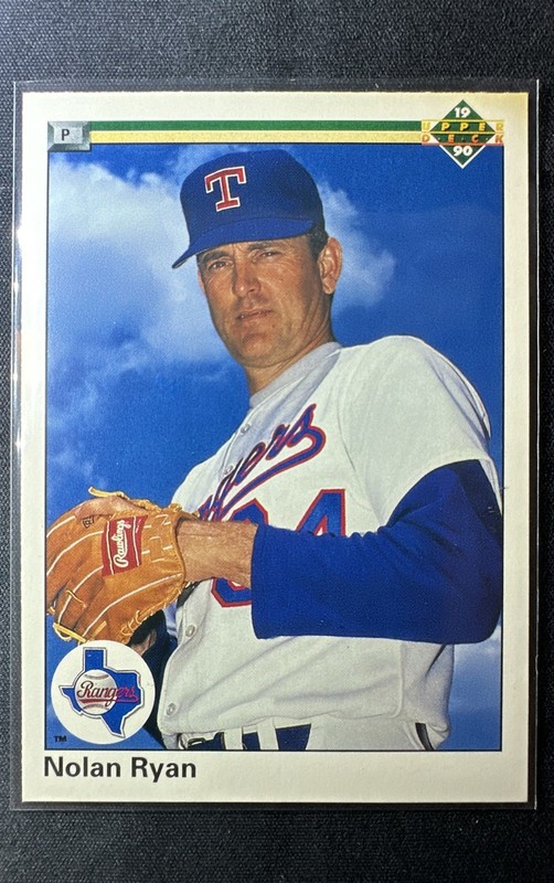 1990 Upper Deck - Nolan Ryan #734 No Banner on Front VINTAGE NEAR MINT RANGERS
