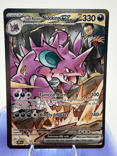Pokemon TCG Team Rocket's Nidoking Ex 233/182 Sv10: Destined Rivals SIR NM
