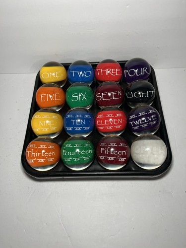 Op Tex Alls Optex Hobbit Style Clear Pool Ball Billiard Balls Full Set