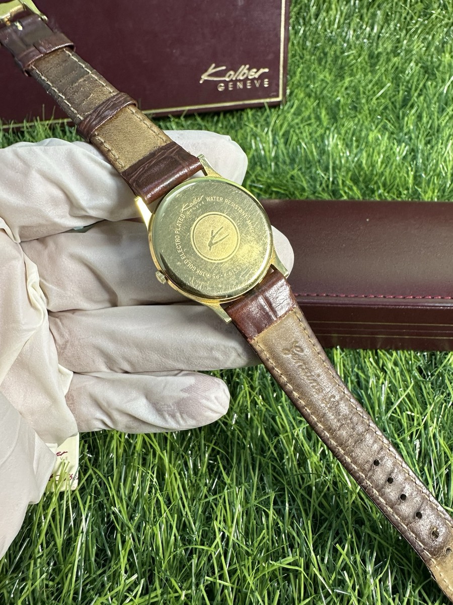 ICONIC Kolber Geneve LUXURY WATCH SWISS MADE 70s GOLDEN DIAL RARE