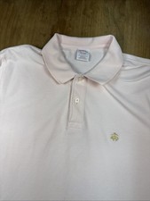 Brooks Brothers Short Sleeve Performance Polo Shirt Men's L Pink Casual Preppy