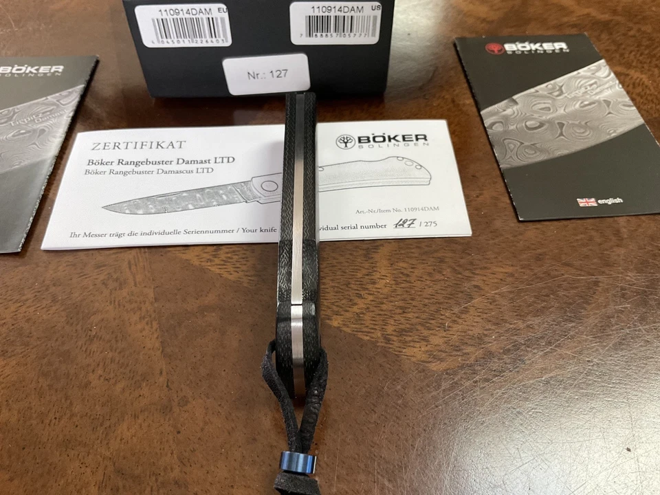 Boker Rangebuster Rob Thomas Damascus Blade Edición Limitada #127 de 275 Foto 4 de 4