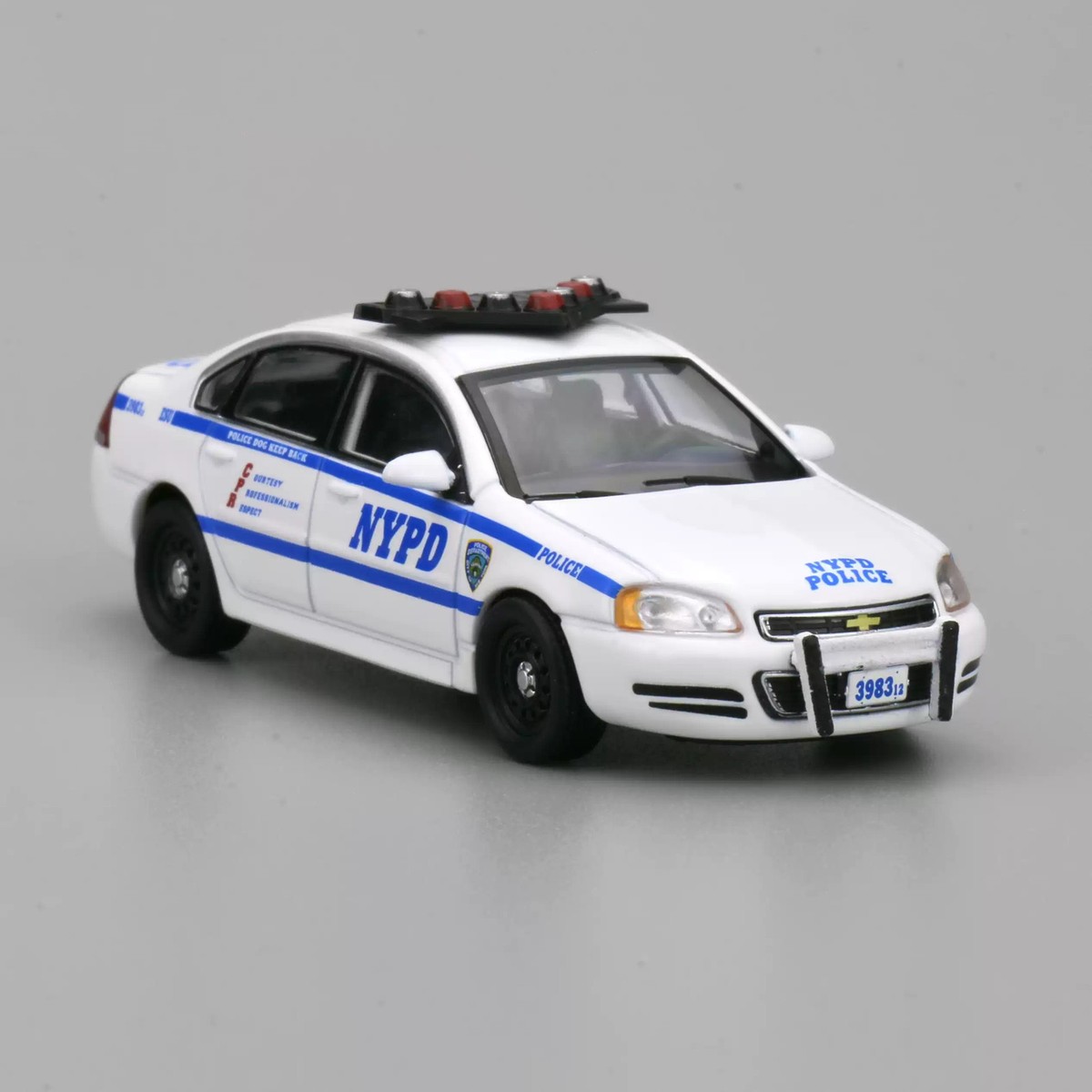 White Impala PL 1:64 Scale Diecast - 596 Alloy American Cop Car