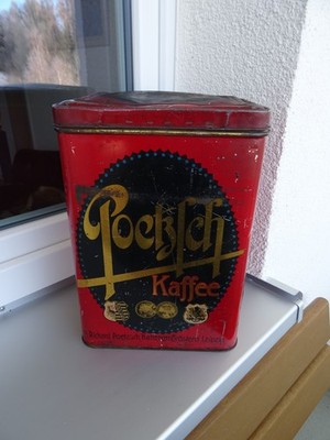 Alte Poetzsch Leipzig Kaffee Dose Blech groß 25x20x36cm hoch, schön, s. Bilder