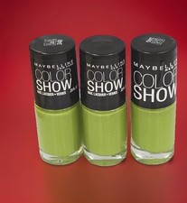 Maybelline Color Show Nail Polish # 340 Go Go Green .23 oz Ea 3 pcs