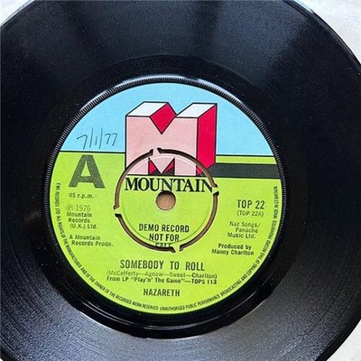 NAZARETH SOMEBODY TO ROLL 7'' 1976 DEMO with vancouver shakedown - release date