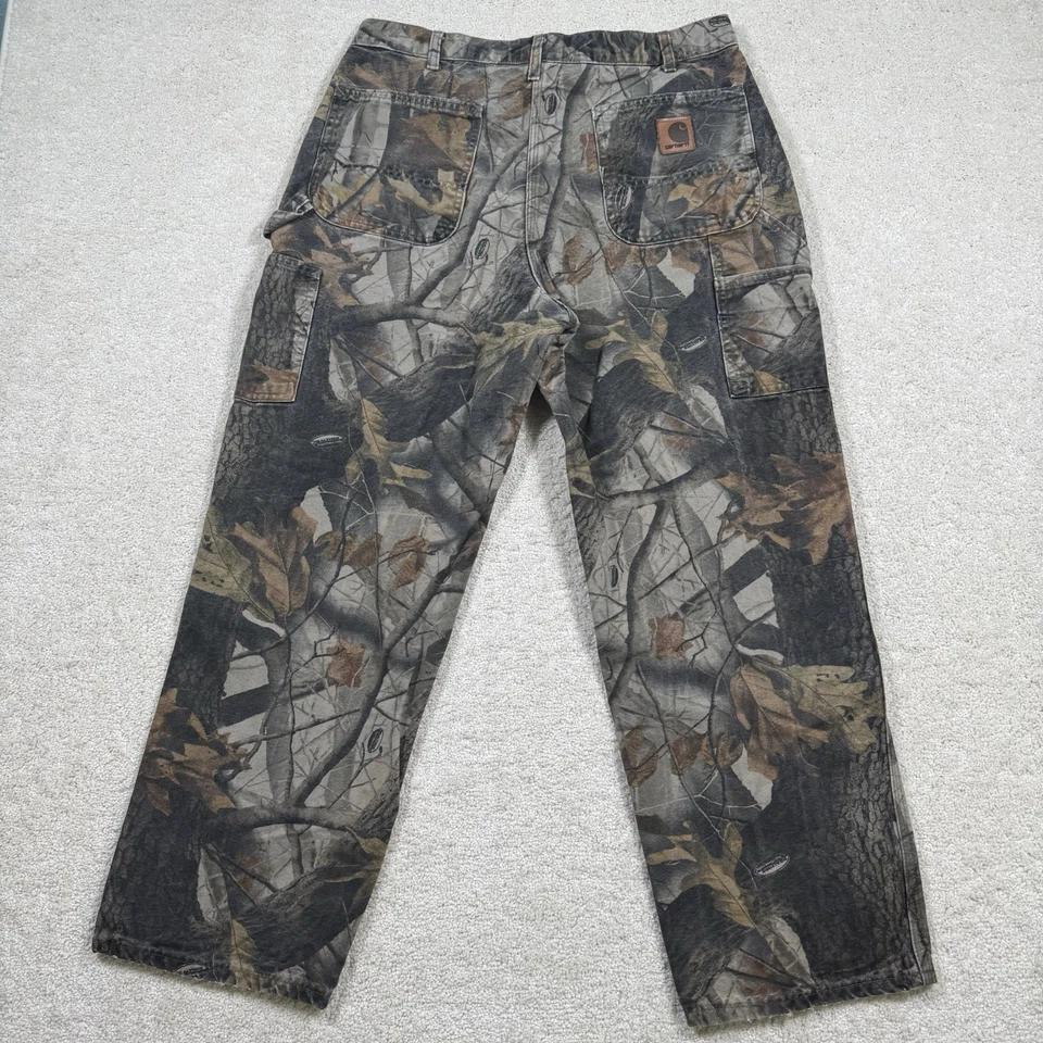 Vintage Carhartt Realtree Camo Carpenter Pants B158 36x30 (34x29) Made in USA - Image 3 of 4