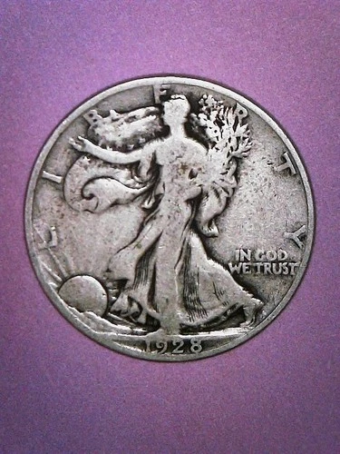 1928 S - Walking Liberty Half  Looks Grade Fine + "Semi Key"