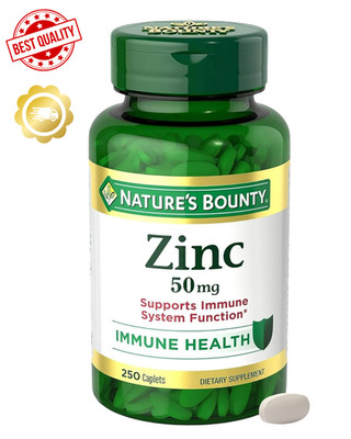 Nature s Bounty Zinc 50mg 250 Caplets Immune Support Antioxidant Skin Health