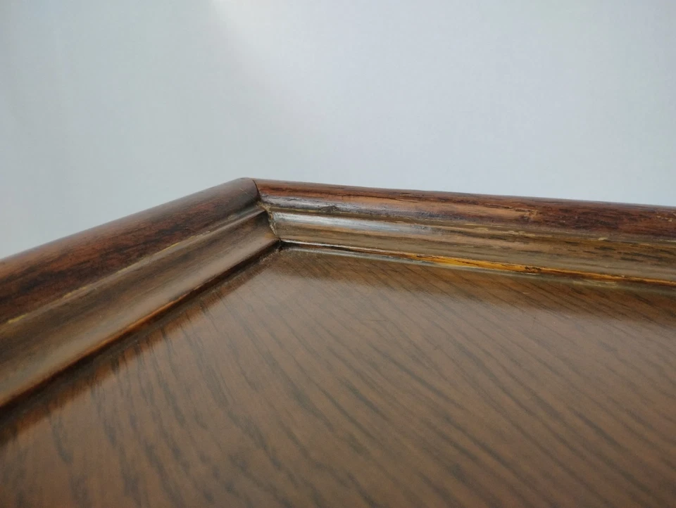 Mesa de madera provenzal francesa cuadrada baja lateral/té/planta patas descapotables roble burl Foto 3 de 4