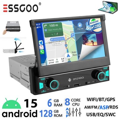 Android 15 6+128GB Autoradio 1 DIN Carplay Touch Screen RDS EQ GPS NAVI WIFI BT