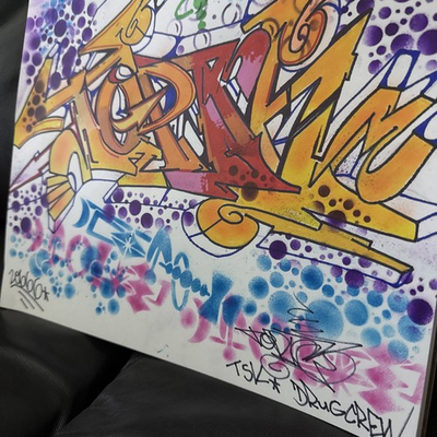 #ad original graffiti art Hand Painted Burner TOPIK DRUG CREW NYC.. FRAMED $60.00