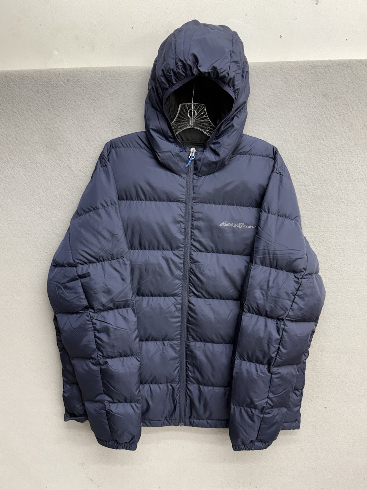 Mens Xl Blue Eb650 Wide Channel Down Puffer Packable Coat