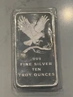 10 oz. Silver Silvertowne Eagle Design Bullion Bar of .999 Fine Silver