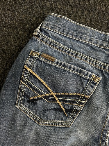 Ariat Jeans Mens M5 Straight Fit Leg 32 x 32 Denim Distressed Cowboy Western - Picture 7 of 15