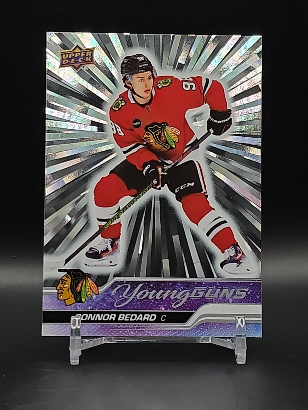 2023-24 Upper Deck Hockey Connor Bedard #451 Young Guns Outburst Silver