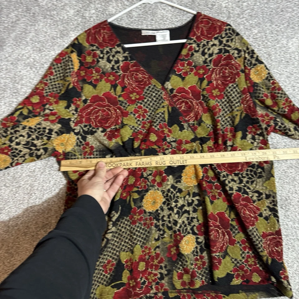 Blusa Whimsigoth Mujer 2X Plus Floral Grandmacore Boho Romántico Folclore Terroso Foto 3 de 4