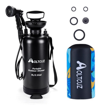 #ad Portable Shower 2.1Gal 8L amp; 45PSI Pressurized Beach Shower with 10 Spray M... $83.77