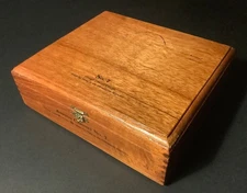 ASHTON CABINET No. 7 Empty Wooden Cigar Box w/Clasp ~8-1/4”x7-1/4”x2-5/8”