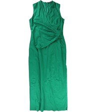 Ralph Lauren Womens Runched Gown Dress, Green, 6