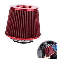 Clamp-on Air Intake Filter, 3/3.5/4 Inch High Flow Vehicle Engine Air Red