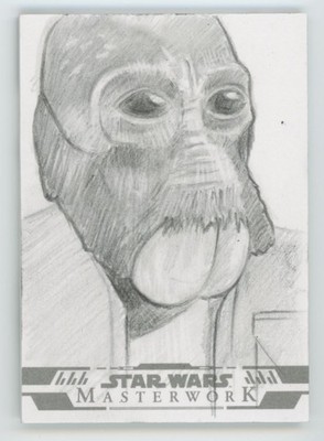 2024 Star Wars MasterWork Sketch by Tony Riley Ponda Baba 1/1