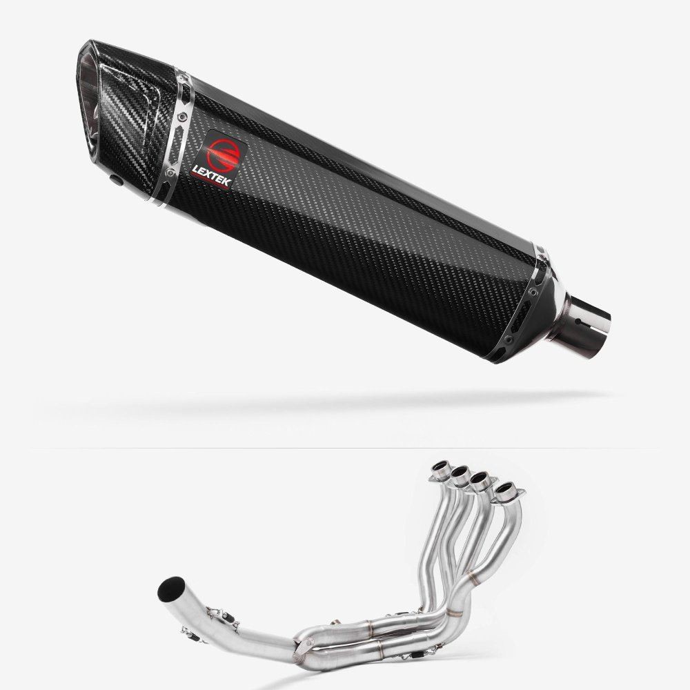 Lextek SP7C Gloss Carbon Fibre Exhaust System 400mm for Suzuki GSXR 1000 (17-