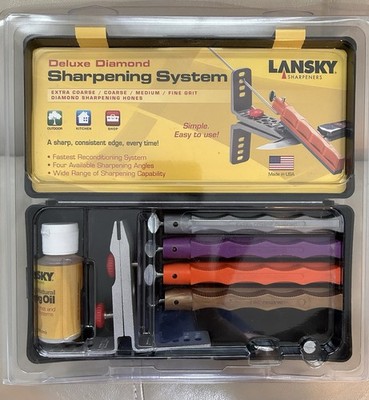 Lansky Sharpeners Deluxe Diamond Controlled-Angle Sharpening System w/ C-Clamp